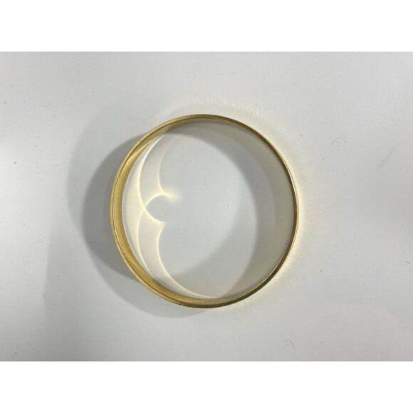 Vintage Monet Gold Plated Bangle Bracelet Etched Design Classic 1970s - Picture 2 of 5